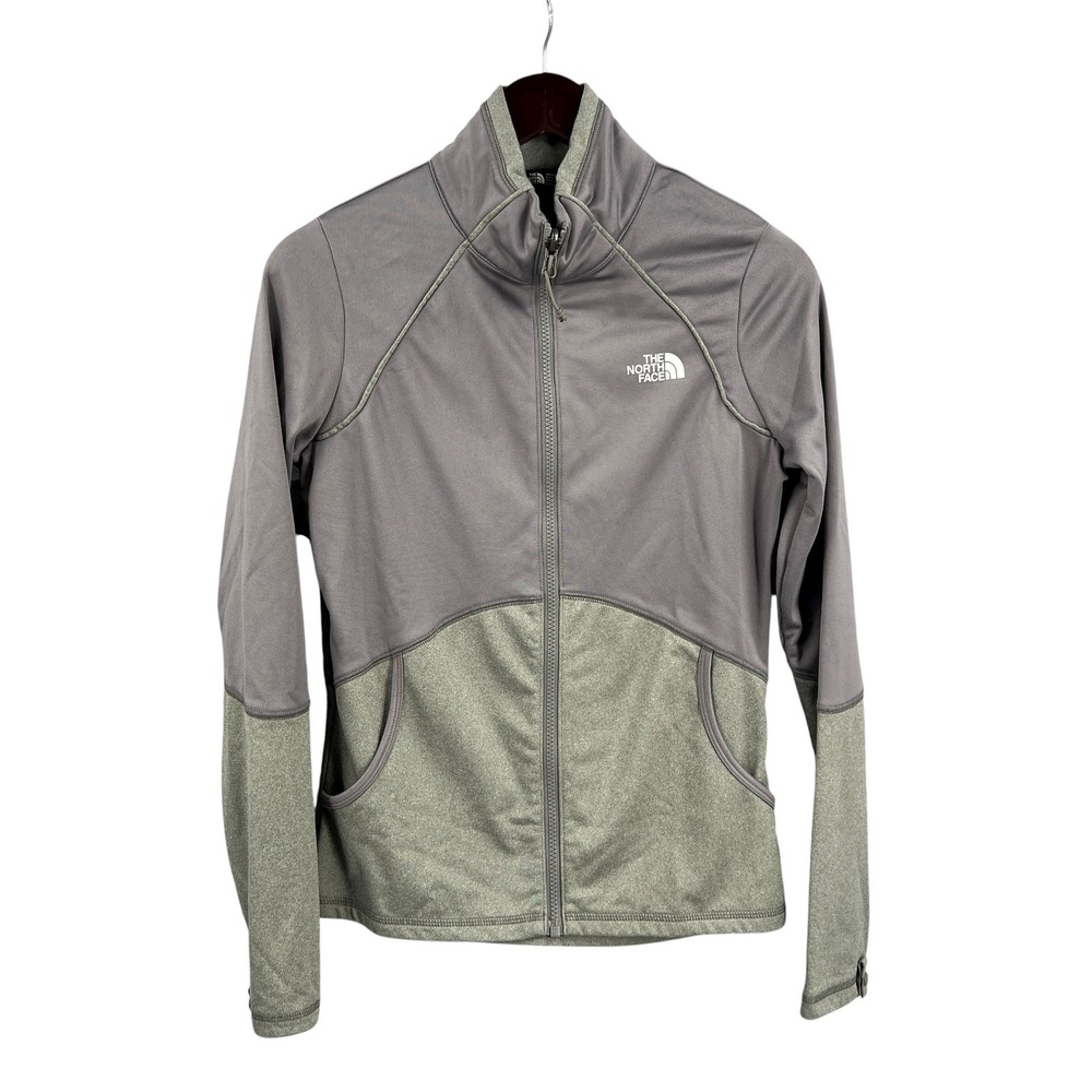 The North‎ Face Women's Jacket Full Zip Gray Fleece Softshell Hybrid Small